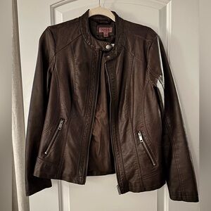 Brown Faux Leather Jacket